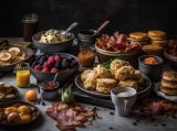Rustic table with homemade gourmet berry dessert generated by AI Rustic table with homemade gourmet berry dessert generated by artificial intelligence